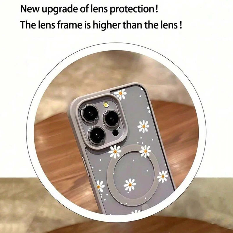 iPhone Magnetic Case with Small Daisy Pattern 4