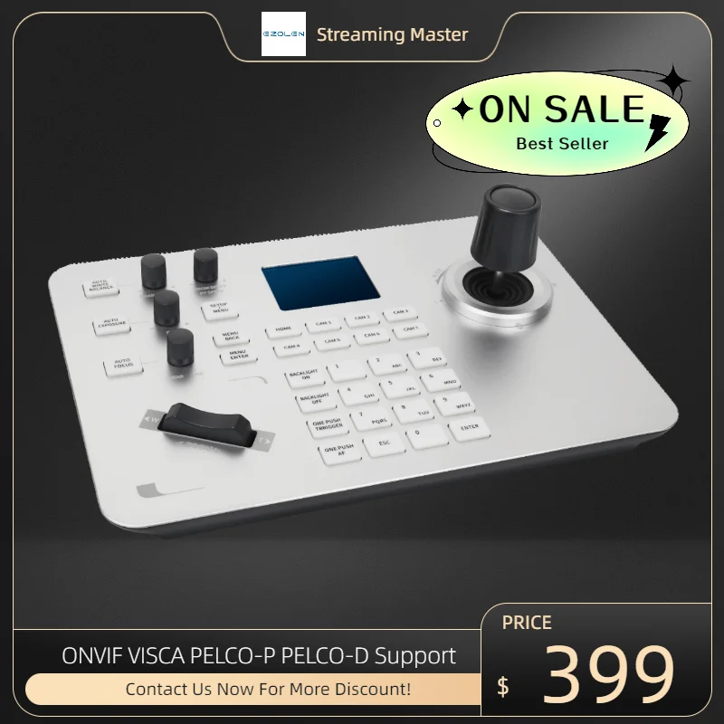 Ezolen Video Conferencing Network Keyboard Controller joystick RS485/232 RJ45 Ports Pelco-P Pelco-D VISCA  Onvif Ipvisca