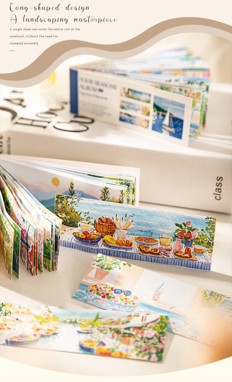 Journal GO 24 Stück ästhetische Aufkleber für die vier Jahreszeiten, Reiseaufkleber für Planer, Scrapbook, Dekoration, Album, DIY, kreative Aufkleber – Detail 13