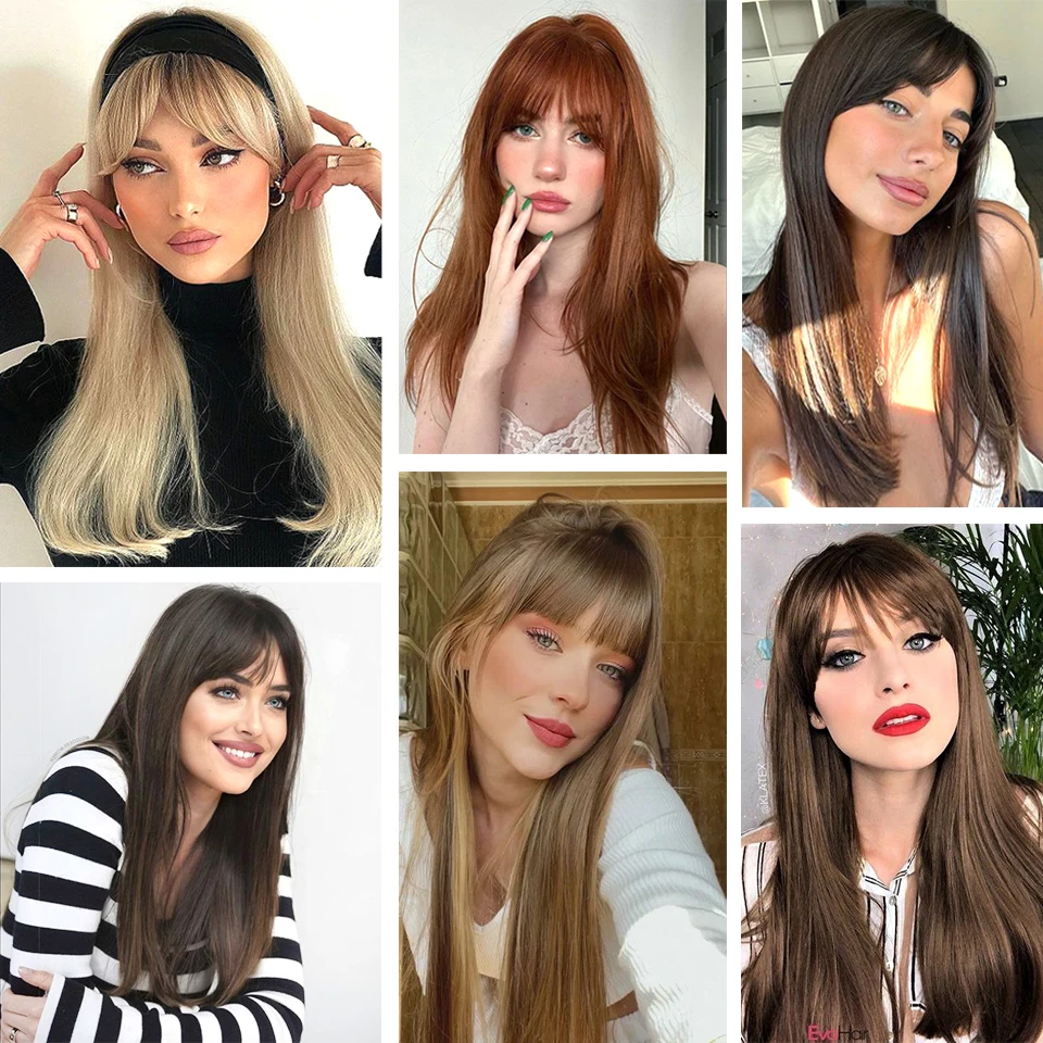 Synthetic Hair Clip In Piece For Women With Bangs