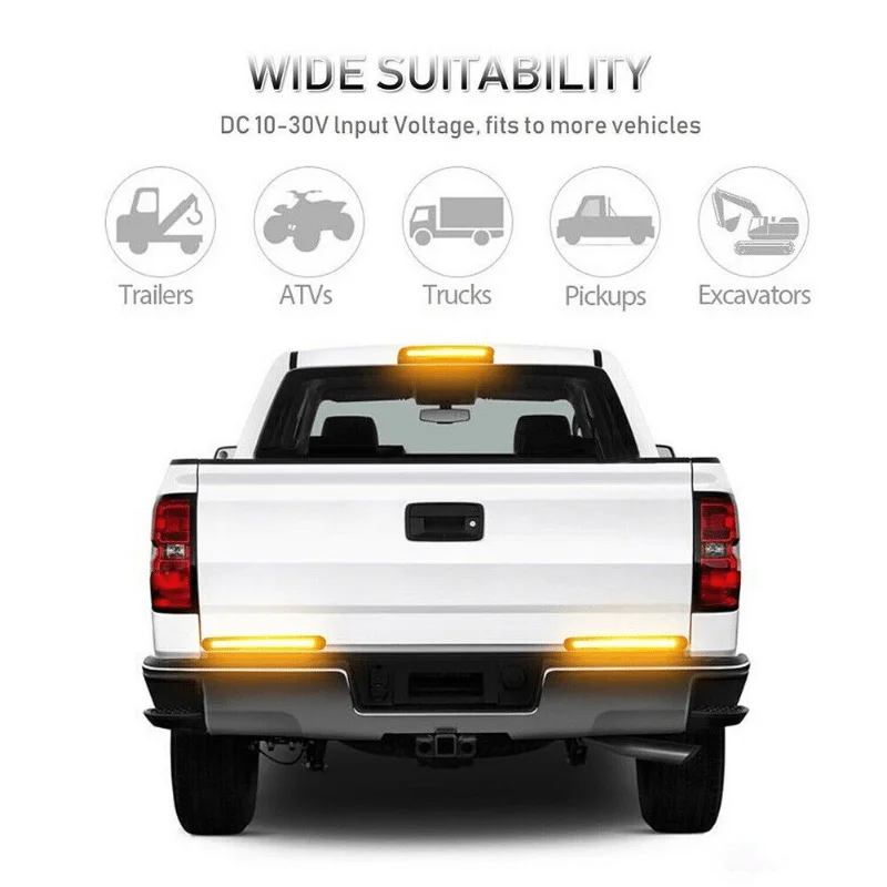 Truck Tailgate Light Strip LED Brake Lights 15-24V Car High Mount Rear Brake Light Accessories, Brake Sequential Turning Signals