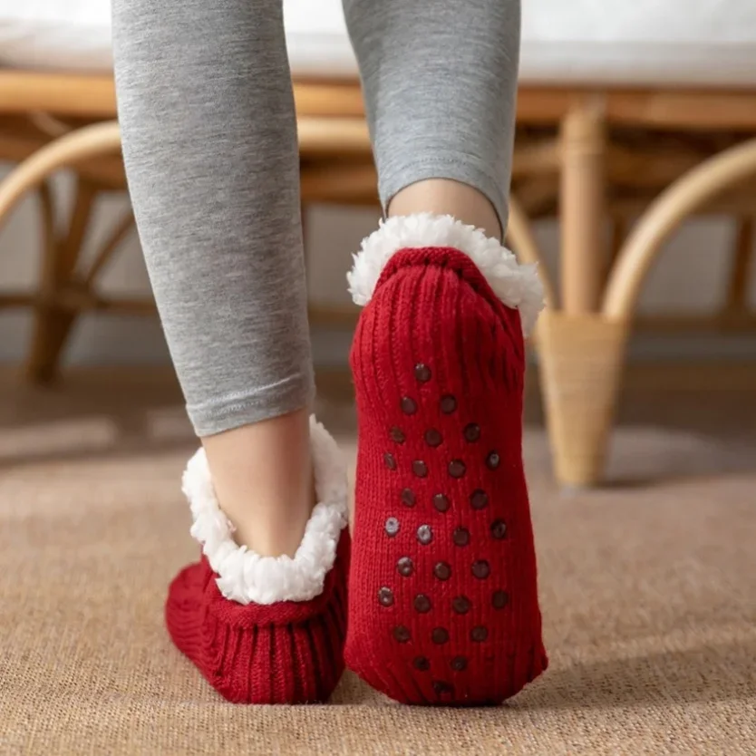 fuzzy Socks Mens Winter Short Cotton Thickened Home Sleeping Soft Anti slip Floor Sock Fluffy Male Casual 2024 New Thermal Warm