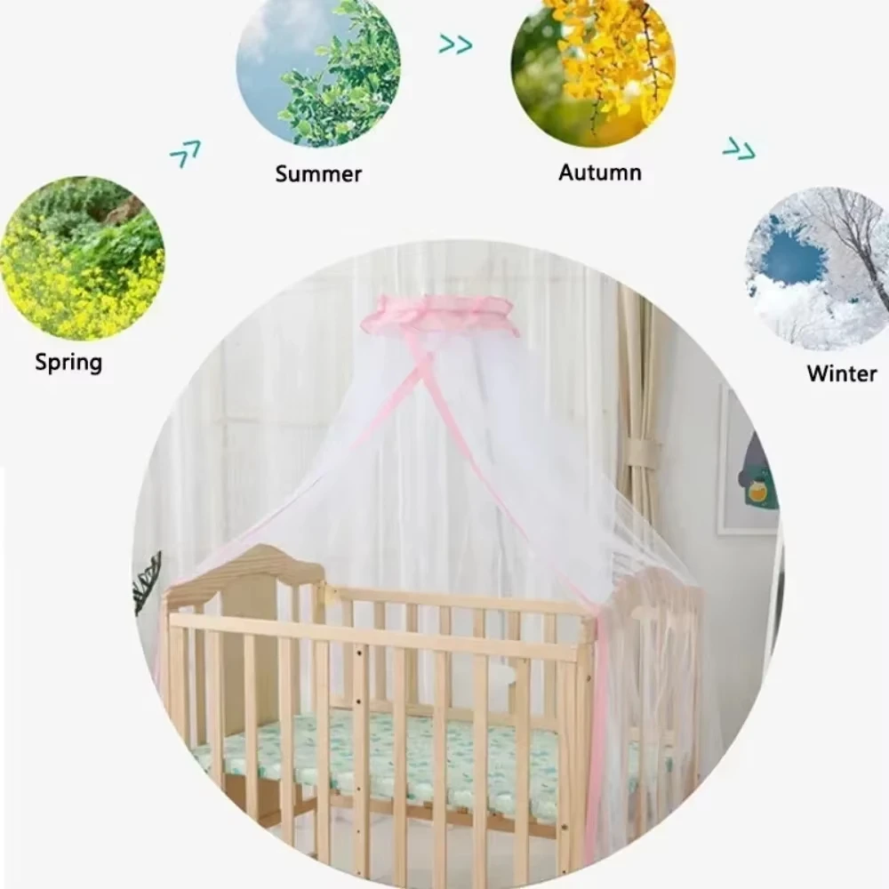 Crib Canopy Mosquito Net Stand Holder Set Adjustable Clip-On