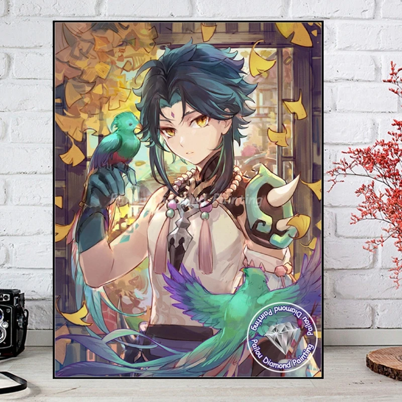 Diamond painting full 5D diamond painting genshin impact diluc cyno dainsleif xiao anime boy crystal photo art embroidery cross stitch home deco