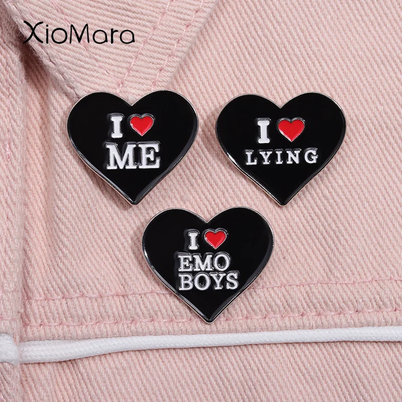 I Love Emo Boys Tee Emo Tee 2000s Heart Slogan Y2K 