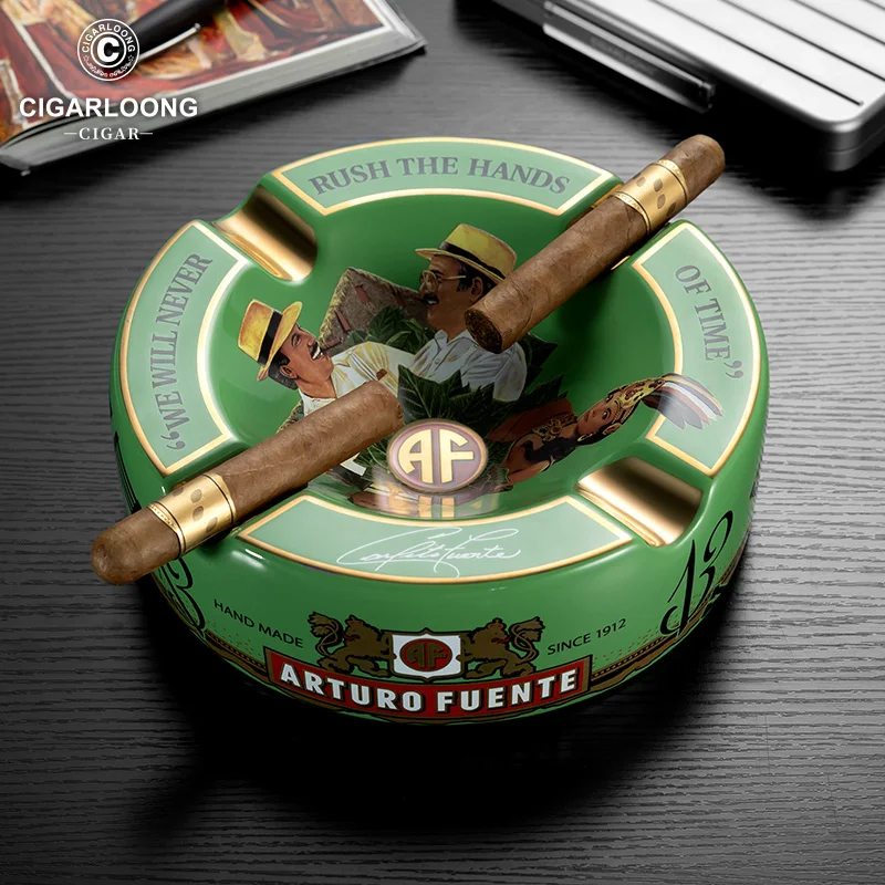 Ceramic Cigar Ashtray with 4 Slots Ash Tray Luxury Round Creative Home Decoration Smoking Accessories for Smoker's Gift CG-24I1 cigarettes ashtray,ceramic ashtray