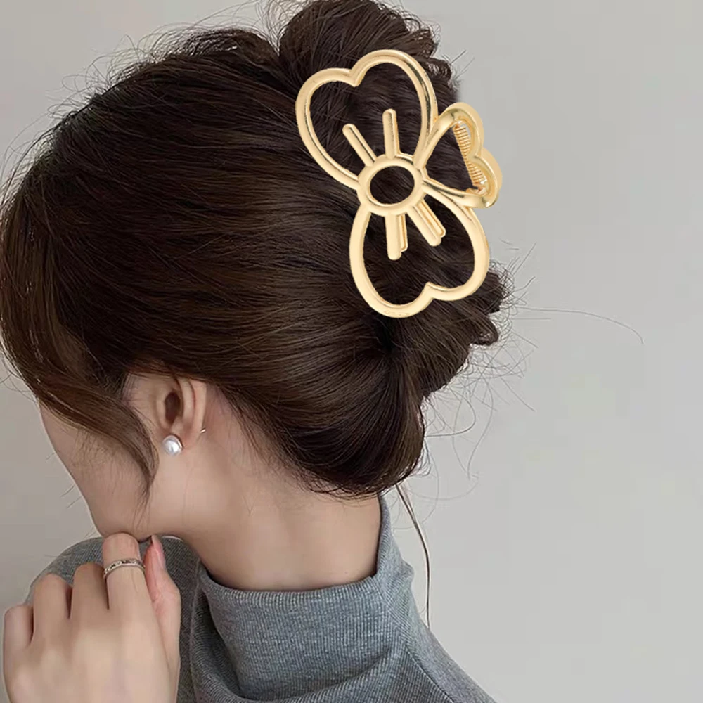 Alloy Bow Hair Claw Catcher Gold Cute Hairpin Hair Crab Women Korean Ponytail Hair Crab Claw Fashion Hair Accessories Headwear