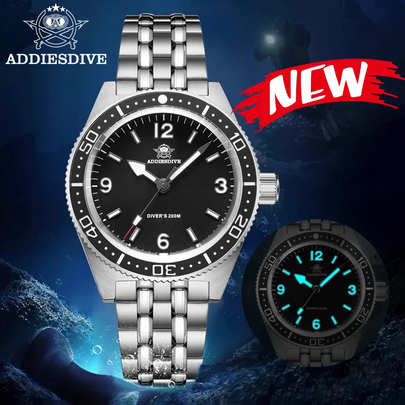 Мужские часы ADDIESDIVE AD2033 из нержавеющей стали 316L с сапфировым