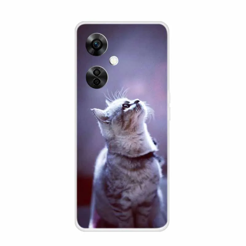 Clear Wolf Design Soft TPU Silicone Phone Cover - Transparent Etui for OnePlus Nord CE 3 Lite