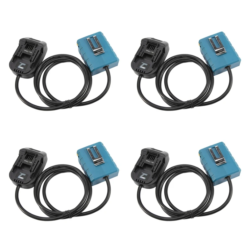 

4X Battery Extension Cord Tool Li-Ion Battery Adapter Weight Reducer Suitable For Makita 18V Lithium Batteries And Tools