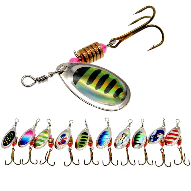 1pcs Spinner Lure Bass Fishing Bait Metal Spoon Lure Treble Hook Fishing  Tackle Hard Lure CrankBaits - AliExpress