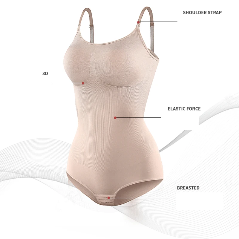 Women's waistband bodysuit seamless one-piece body shaping sling belly pleat buttock lifting bodysuit elastic body-fitti waist trainer women body shaper sexy bodysuit