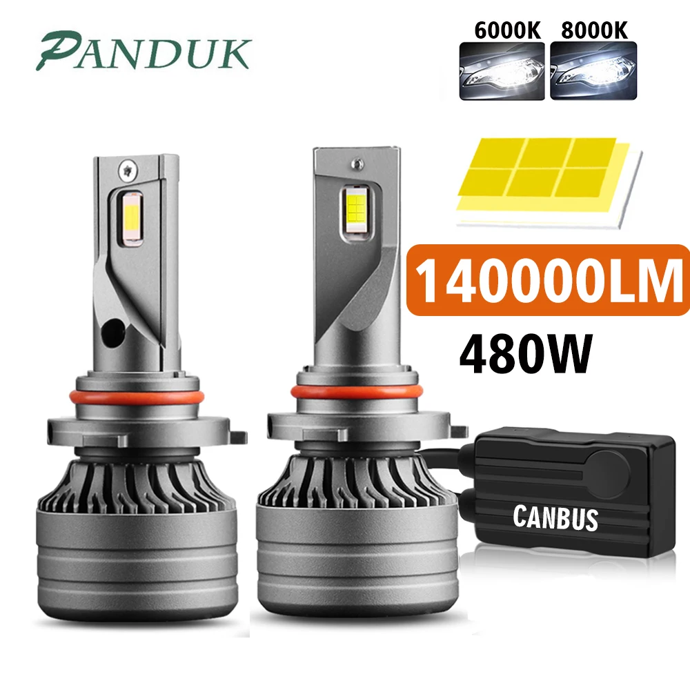 

PANDUK 2Pcs H4 LED H7 480W 140000LM Canbus H1 H8 H9 H11 LED 9005 HB3 9006 HB4 Car LED Light Headlight Turbo Fog Lamp 6000K 12V