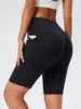 Shorts de sport taille haute d'été avec poches latérales, pantalons capri de course et de yoga, pantalons de sport et de fitness tendance, leggings élastiques