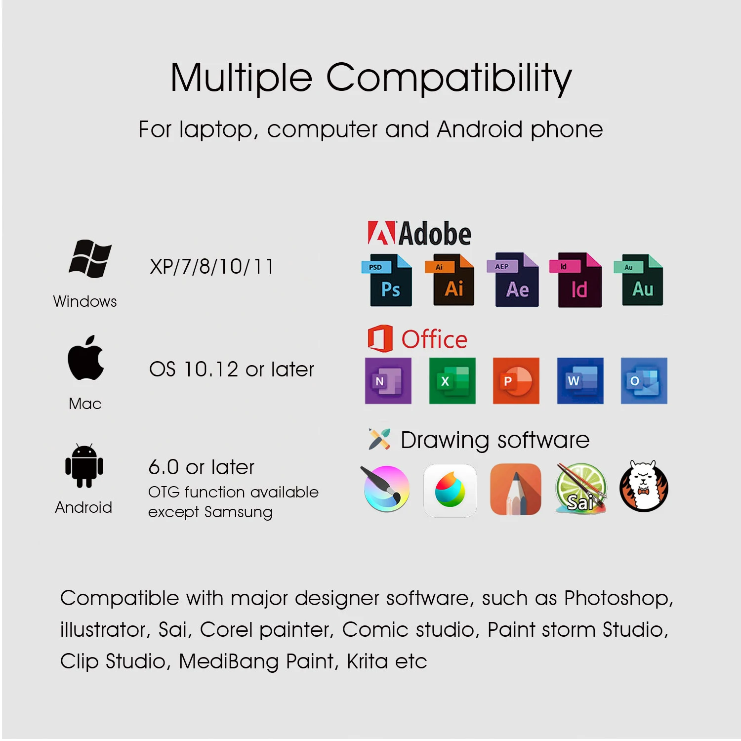 Graphics Tablet Veikk A50 Online Teaching & Education with 8192 Levels Passive Pen Android Supported Digital Tablets for Drawing - Image 6