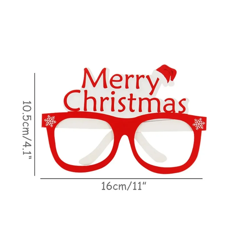 9Pcs/Set Merry Christmas Photo Props Santa Claus Snowman Elk Paper Glasses Kids Christmas New Year Party Supplies