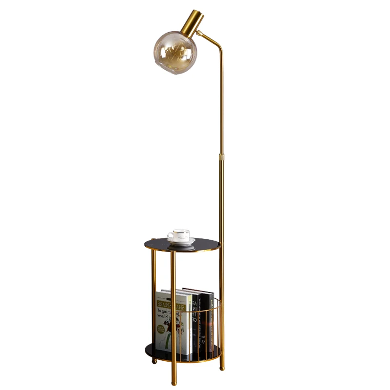 

YY Creative Trending Light Luxury Bedside Table Integrated Tea Table Storage Vertical Table Lamp