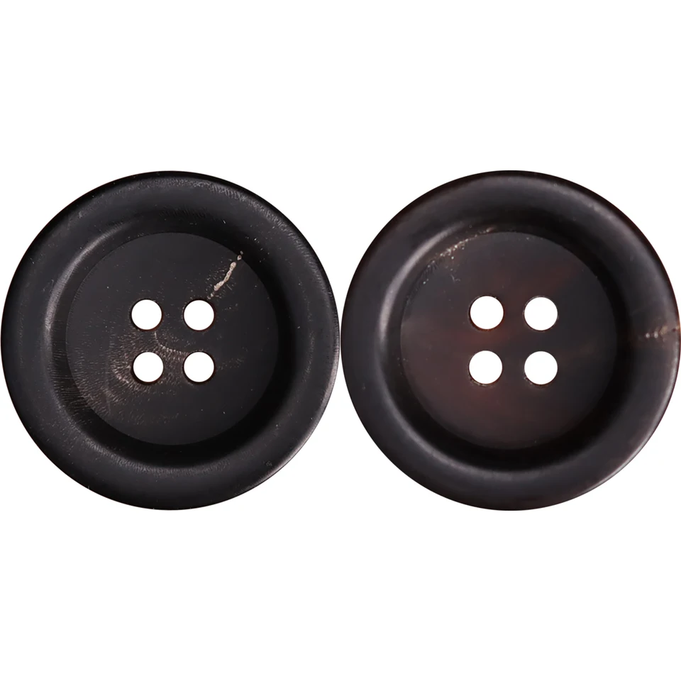 Bottoni Olivette A Forma Di Corno | 10 Pezzi Da 50mm | Colore Panna E Marrone