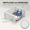 12 Pc / 24 Pc Large Capacity Modular Space-Saving Shoe Box, Transparent Plastic Stackable with Lid, Sneaker Display Box, B 5