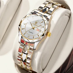 Luxury Women's Quartz Watch - Elegant Waterproof Timepiece with Luminous Date Display - No (B5552 Ms Gold White)