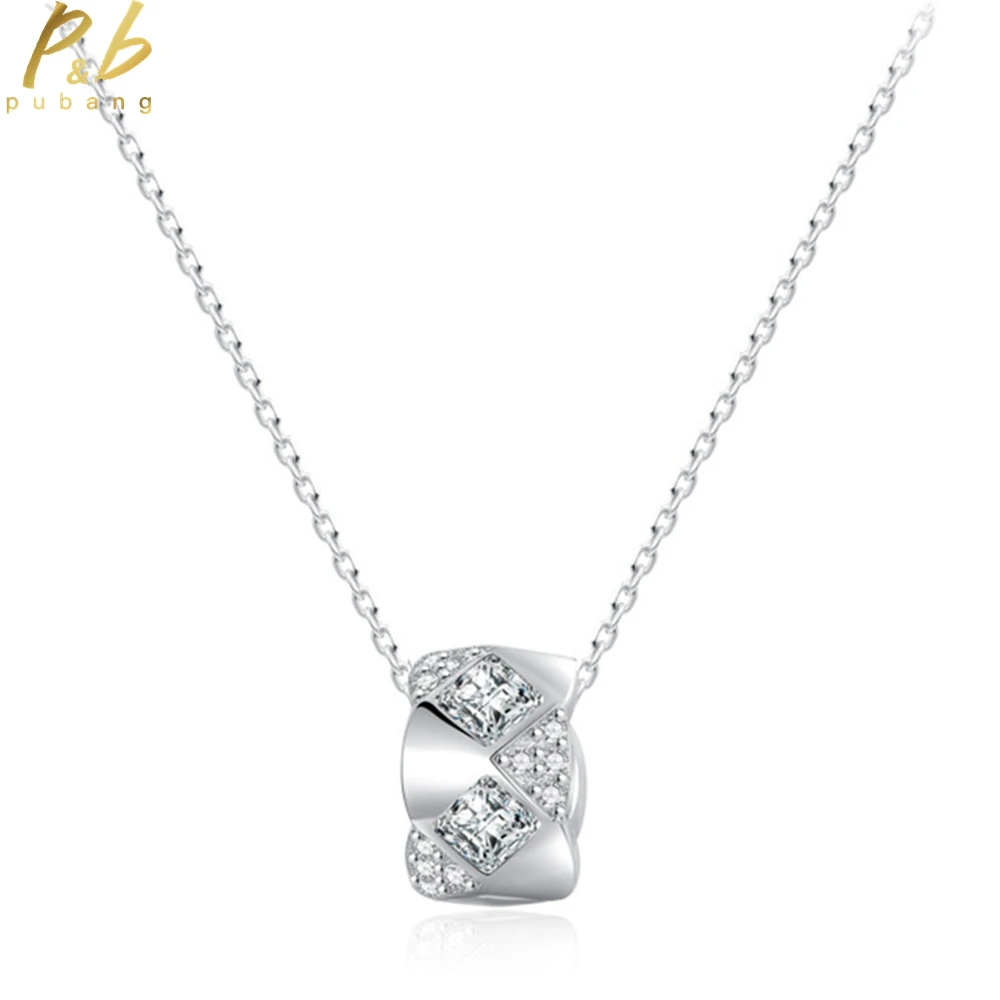 

PuBang Fine Jewelry Real 925 Sterling Silver High Carbon Diamond Luxury Pendant Necklace for Women Engagement Gift Free Shipping