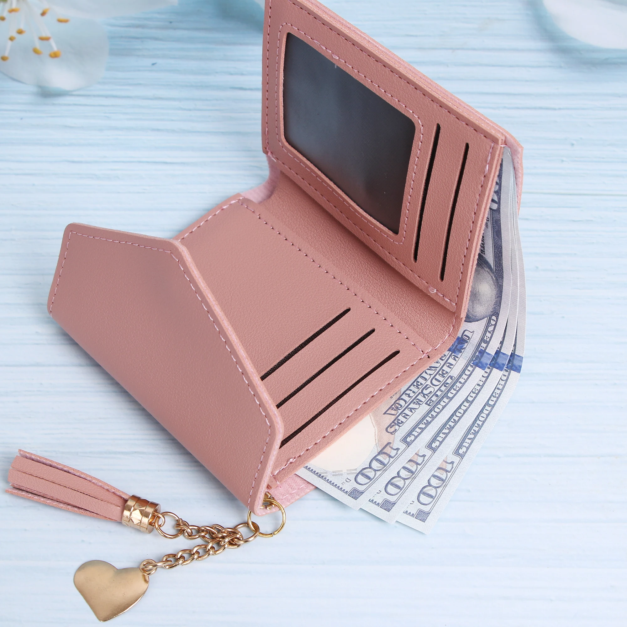 Women's Wallet
Leather Wallet
Coin Card Holder
Money Purse
Folding Wallet 4