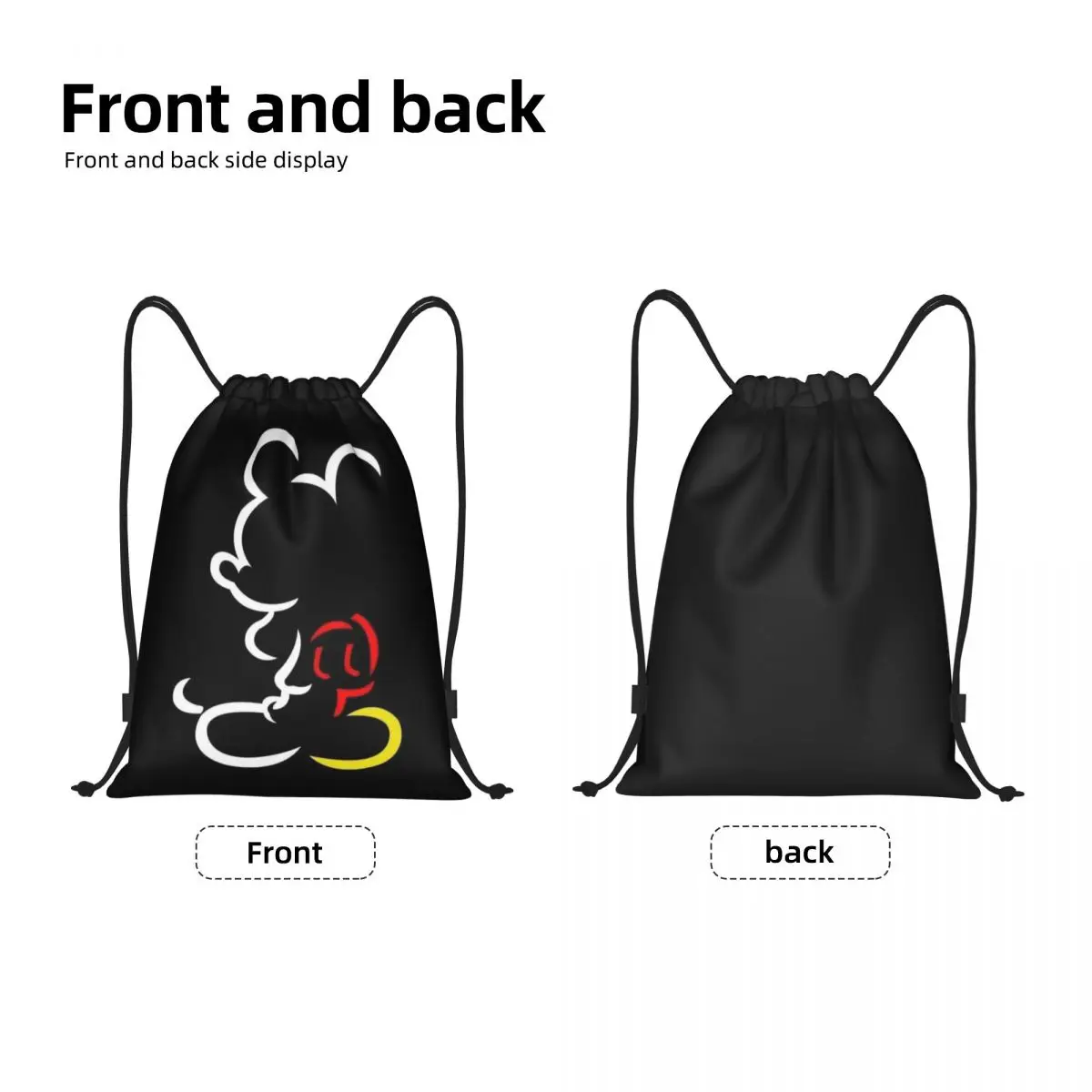 Custom Mickey Mouse Drawstring Bags for Training Yoga Backpacks Women Men Sports Gym Sackpack 2