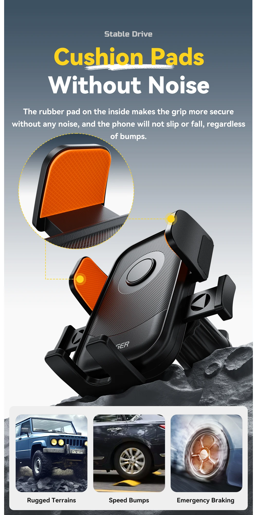 360°Rotating Car Phone Holder One-touch locking Air Vent Clip Universal Phone St