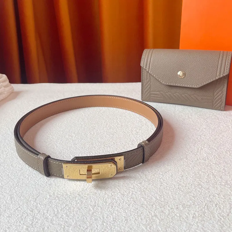 

Genuine Leather Elastic Adjustable Belt 1.8cm High Quality Cowhide Fanny Pack Lock Telescopic Waist Belt Fashion Accessories