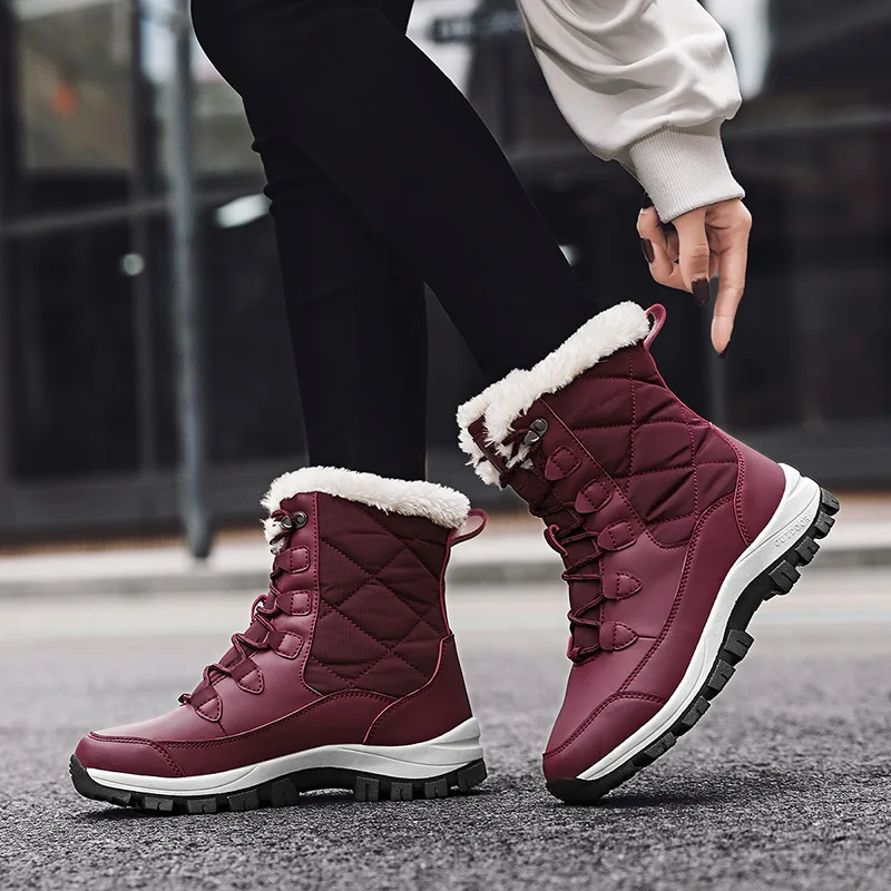 Women's Waterproof Winter Ankle Boots with Thick Fur and Non-Slip Sole 19 S4799ab4b6a2748b08cf712b5558d50d7S Women's Waterproof Winter Ankle Boots with Thick Fur and Non-Slip Sole