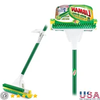 Nitty Gritty Roller Sponge Mop with Scrub Brush Easy Wring Absorbent Mop Heavy Duty Floor Cleaner Vinyl Wood Tile Marble