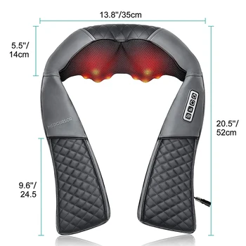 Medcursor Electric Neck And Back Massager Neck And Shoulder Kneading Massage Pillow Neck Cervical Back Massage Shawl 5