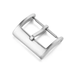 Stainless Steel Brushed Matte Watch Strap Buckle in Black Gold Finish - 22mm (Silver)