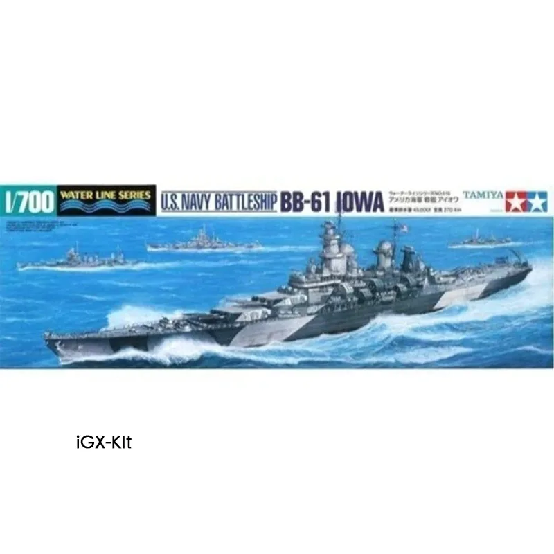 

Tamiya 31616 1/700 Scale US Marine Battleship Bb-61 Iowa Waterline Military Hobby Toy Plastic Model Building Assembly Kit Gift