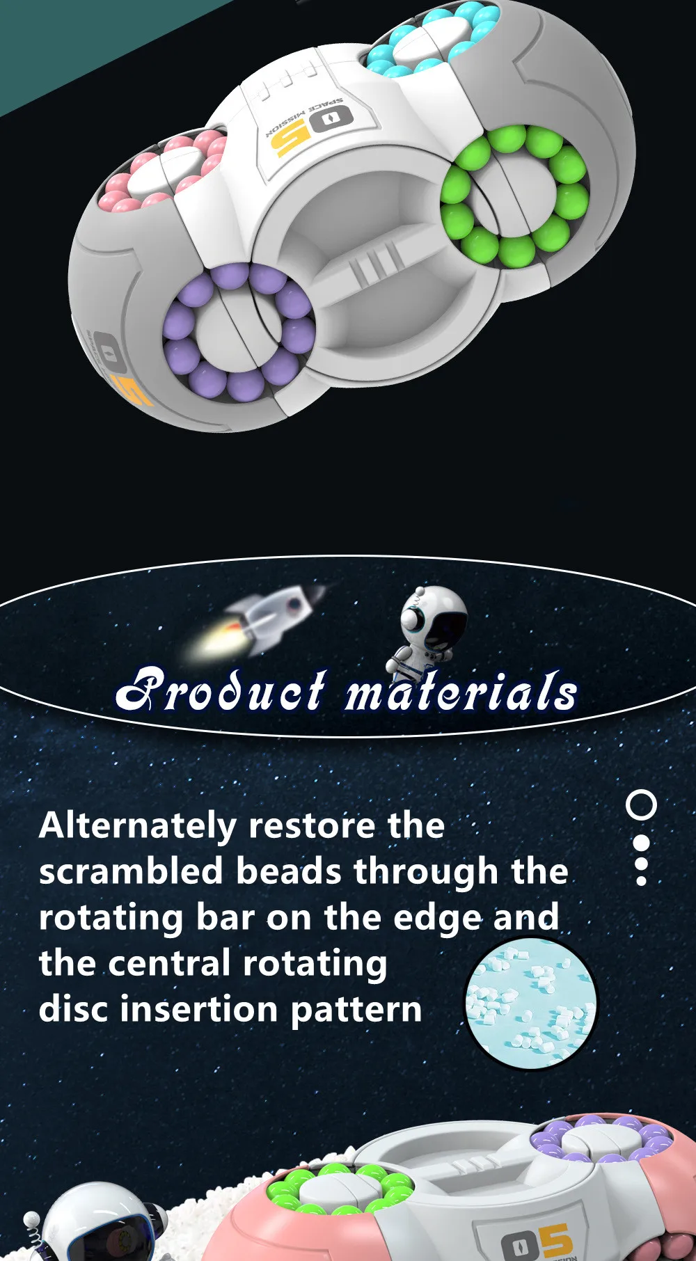 Eight-sided Rotation Finger Magic Beans Spin Gyro Antistress Fingertip Cube Bead Decompression Puzzles Game For Kids Gifts