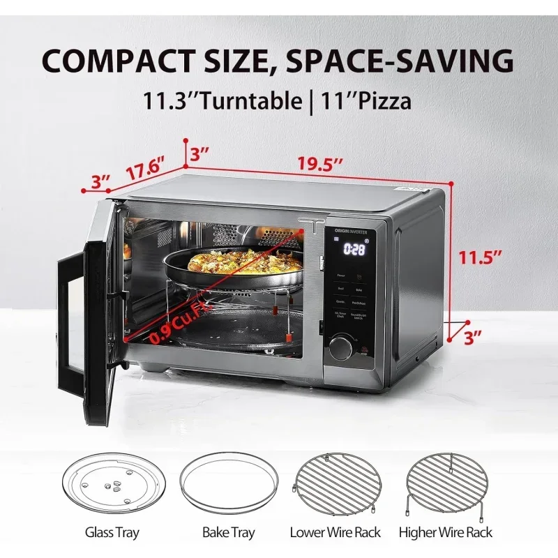 QWTOSHIBA 6-in-1 Inverter Countertop Microwave Oven Healthy Air Fryer Combo,MASTER Series,Broil,Convection,Speedy Combi,Even 6