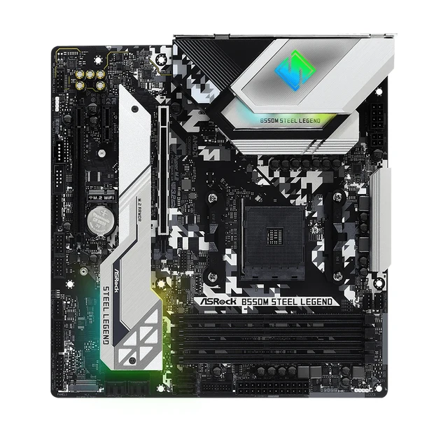 ASRock B550M Steel Legend Motherboard AMD B550 Support Ryzen ASRock B550M Steel Legend Motherboard AMD B550 Support Ryzen