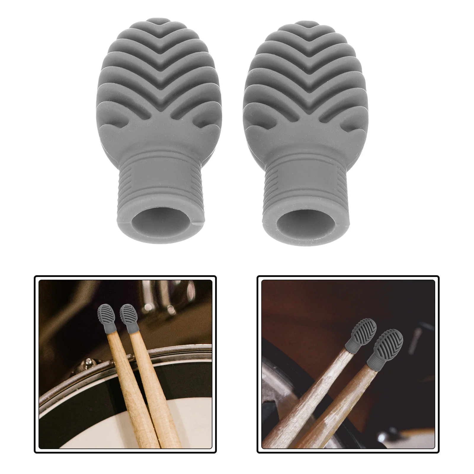 

2 Pcs Mute Cover for Drumstick Boxed Silencer Pads Silicone Covers Silica Gel Caps