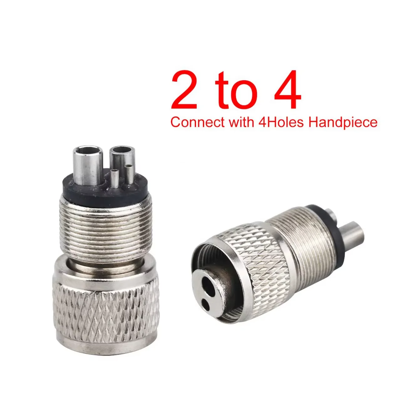 1PC Dental Turbine Handstück Adapter High Speed Handstück Ersatzteile Koppler Wechsler 2 bis 4/4 zu 2 löcher Zahnmedizin Zubehör – Detail 1