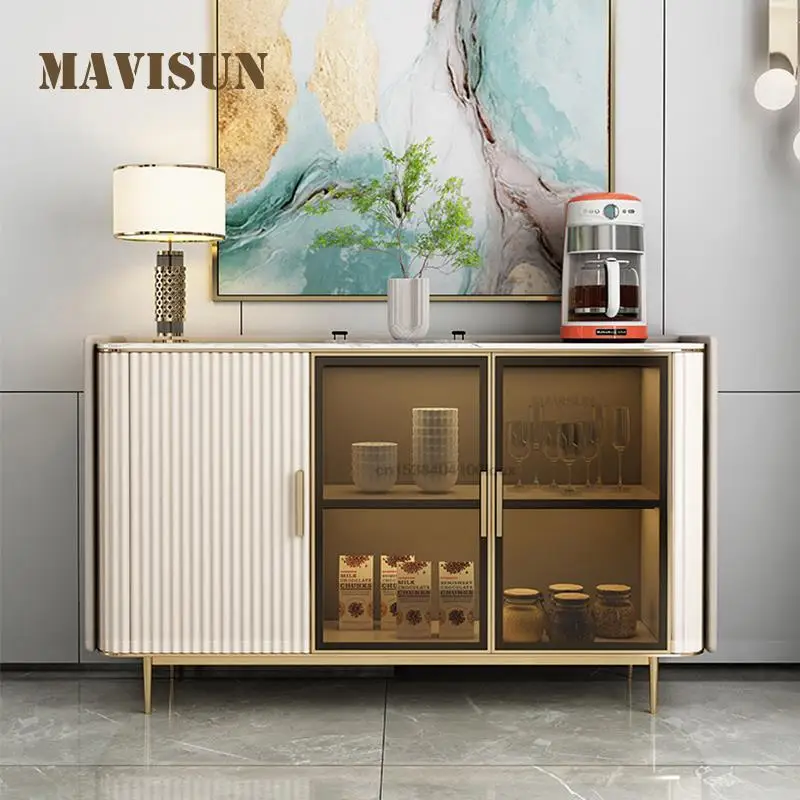Simple Rock Board Dining Side Cabinet Modern Minimalist Luxury High Kitchen Storage Side Cabinet Living Room Against The Wall