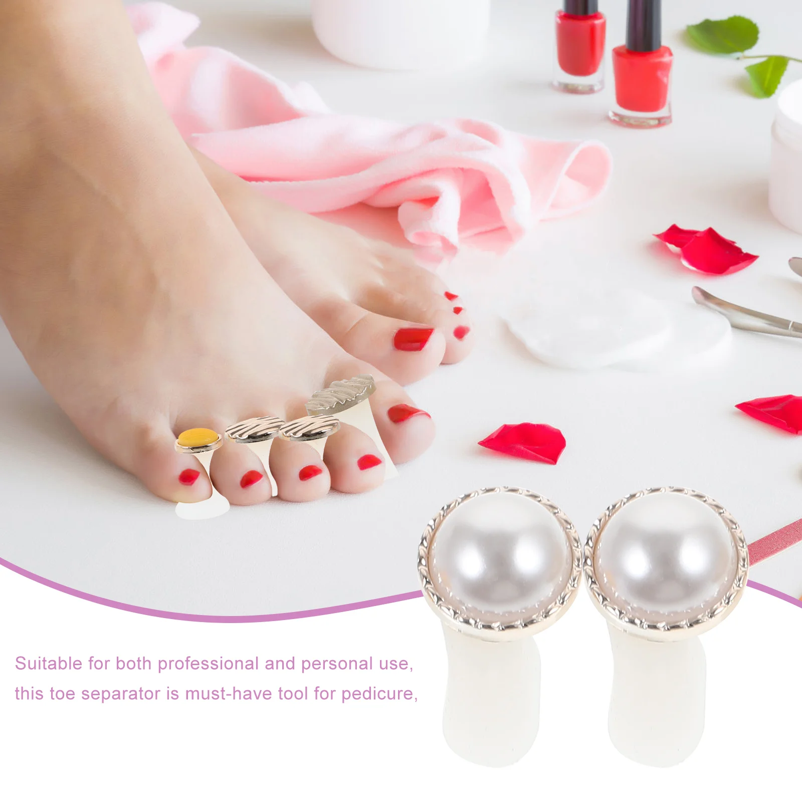 16 Pcs Toe Splitter Bunion Corrector for Women Spacers Straightener Toes Nail Polish Separators
