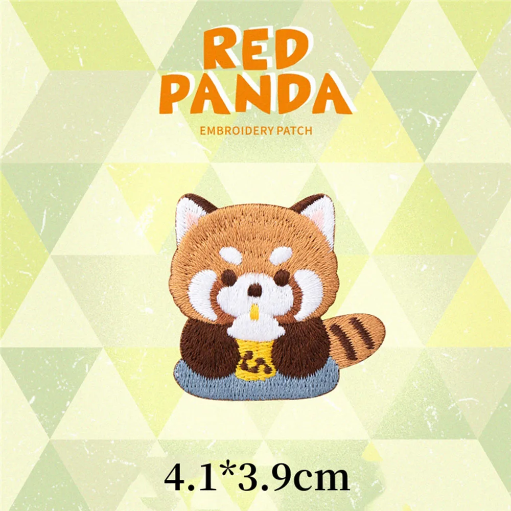 Cute Red Panda Embroideried Patches for Girls Bag Iron On Patches Small  Glue Sticker for Kids Clothes Hairclip Designer - AliExpress