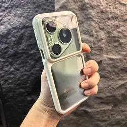 Transparent Acrylic Phone Cover with Shockproof Bumper and Simple Circular Border Design for HUAWEI Pura 90S Pro (WHITE)