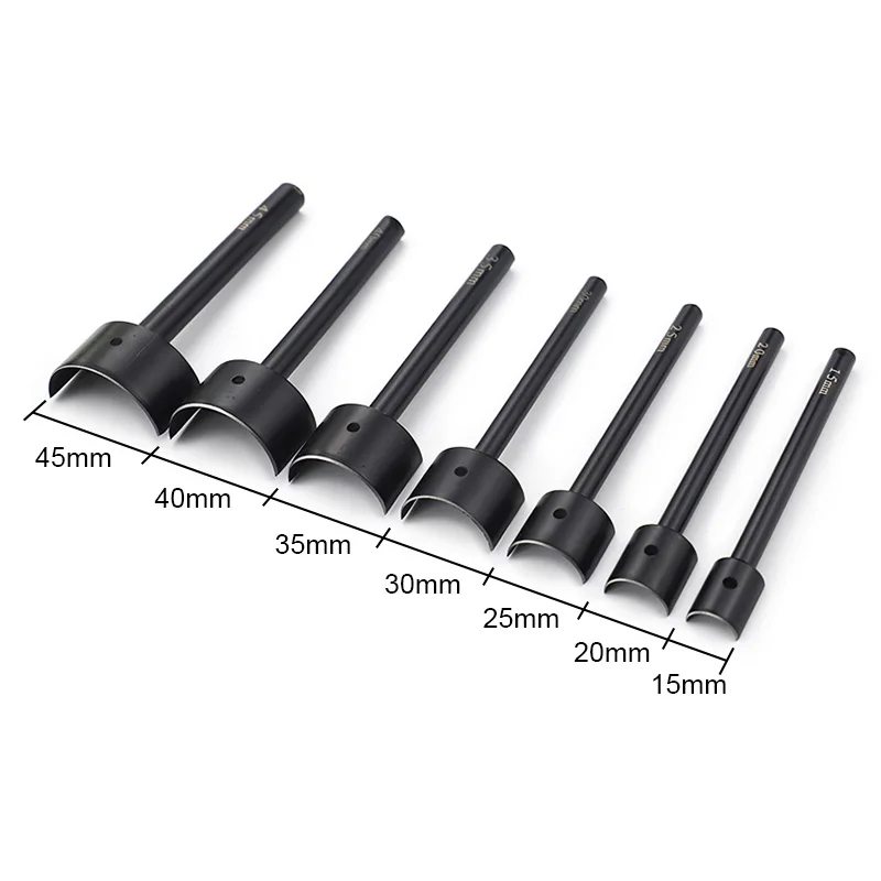 7 Pcs 하프 라운드 펀치 가죽 공예 커터 펀치 도구 DIY Crafting 스트랩 벨트, 지갑 및 가방 끝 7 가지 크기 (15-45mm)