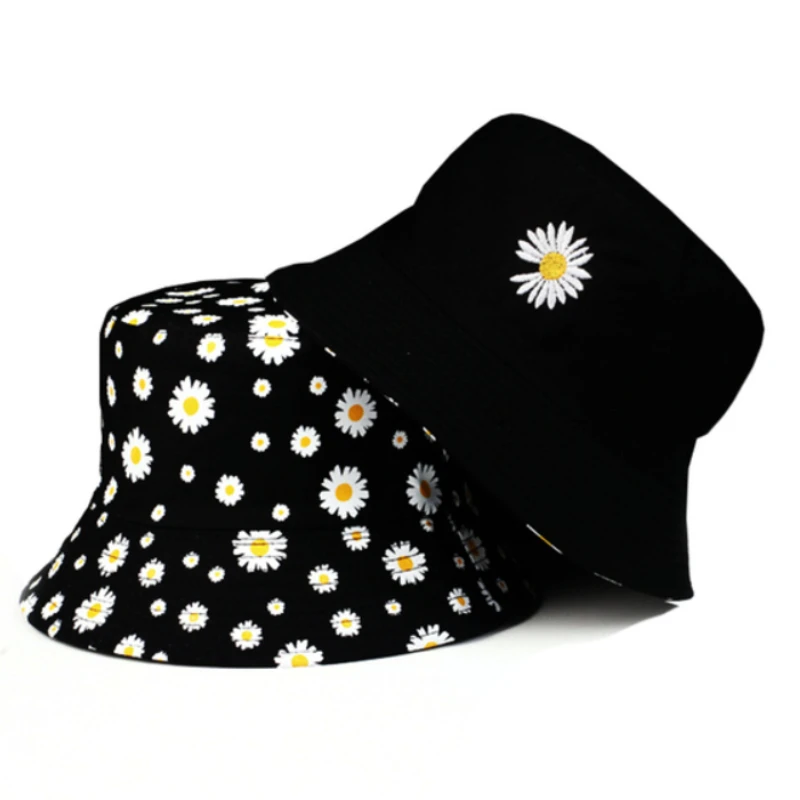 Double Sided Summer Daisy Bucket Hats 