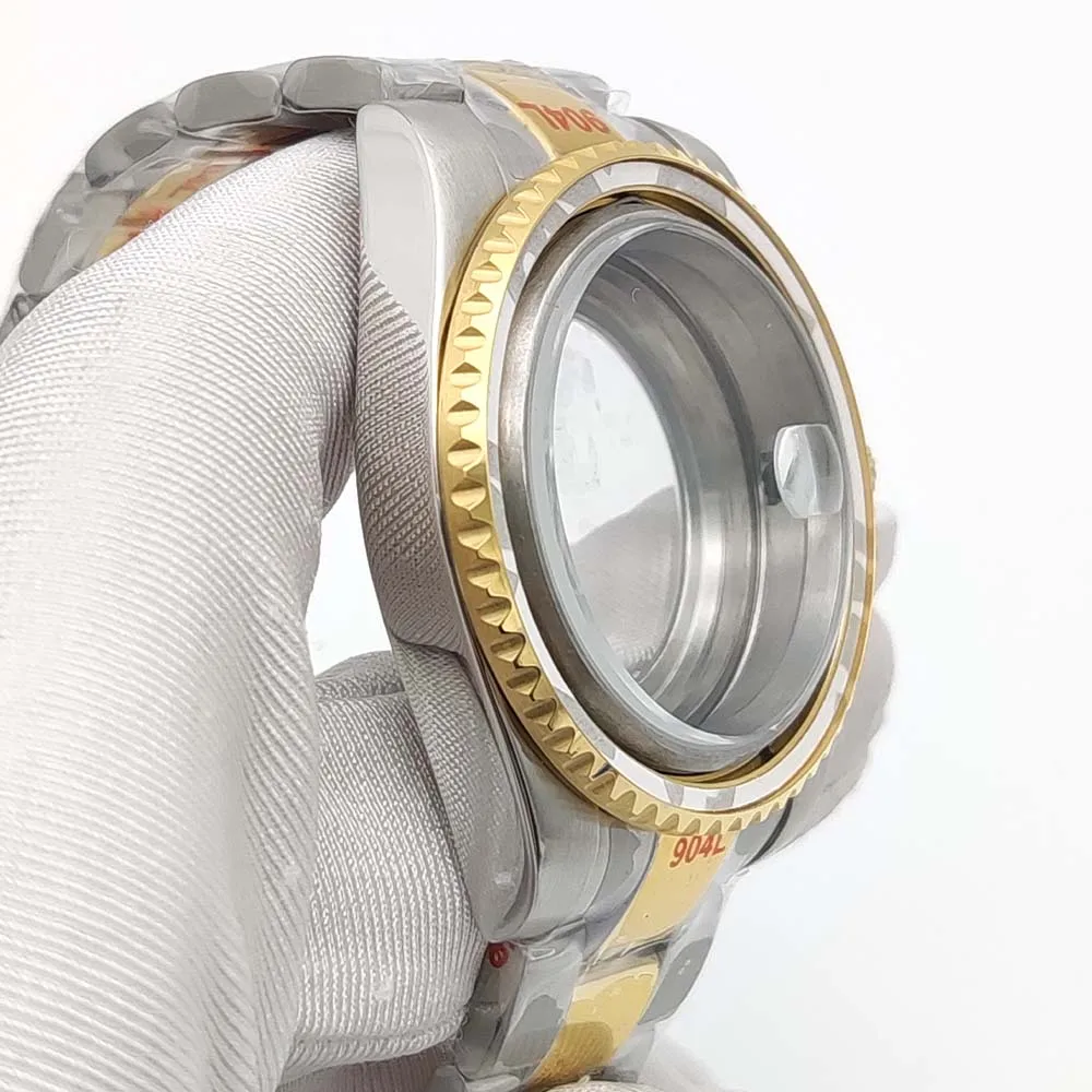 Men's Gold Sandwich Case Automatic Watch with Sapphire Glass, 40mm Water Resistant Design