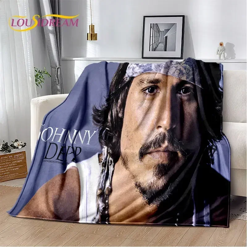 3D Printing Johnny Depp Series Soft Plush Blanket,Flannel Blanket Throw Blanket for Living Room Bedroom Bed Sofa Picnic Cover 6