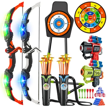 Bow & Arrow + Toy Guns Set for Kids with Light-Up Target 1