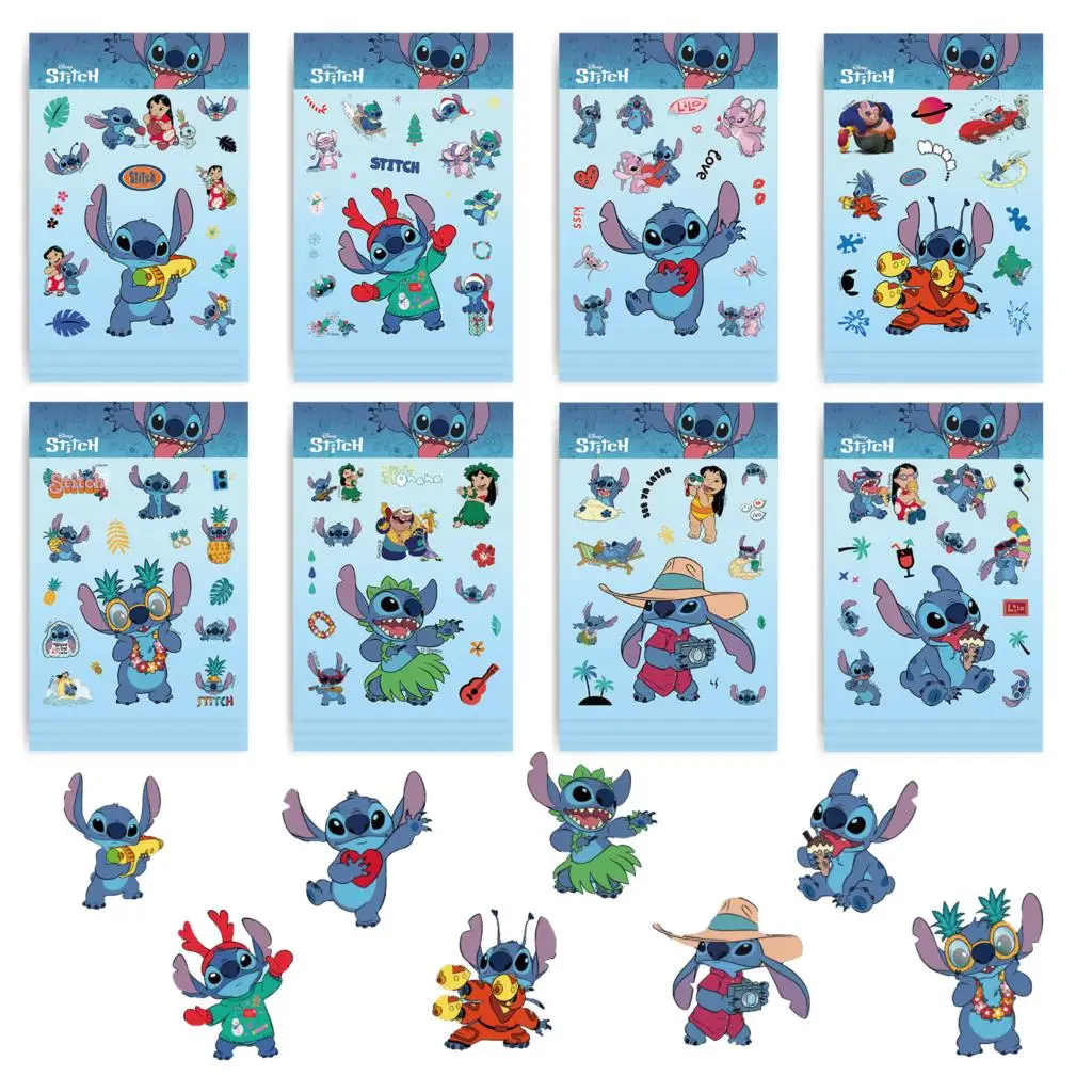 32Sheets Children DIY Puzzle Sticker Cartoon Stitch Character Assemble Stickers Kids Toys Boys Girls Gifts 3
