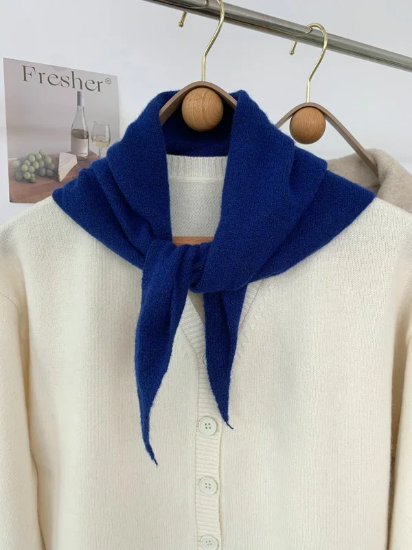 2024 Nischen-Dreiecksbinder mit Wolle, kleinem Schal, bequemer, hautfreundlicher Nackenschutz für Damen im Herbst und Winter – Detail 16